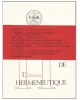 Les Cahiers de l'Hermeneutique. No. 1